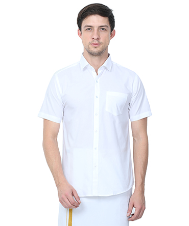 Super Cool Cotton White Shirt- Half Sleeves