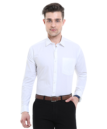 full sleeve slim fit white shirt